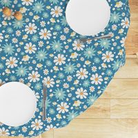 Golden Daisy Spring Teal Floral Garden Blast