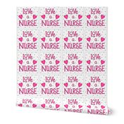 Love a Nurse 8 inch Block Pink