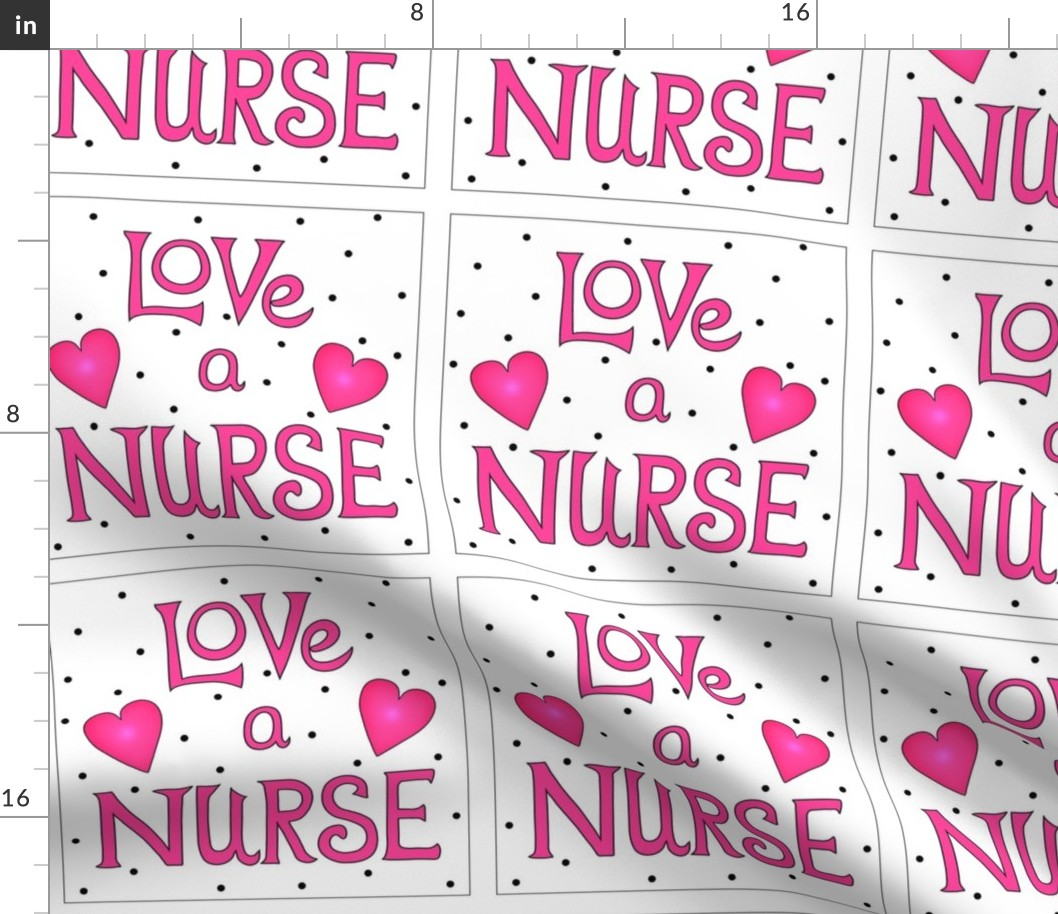 Love a Nurse 8 inch Block Pink