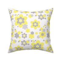 Yellow Gray Floral