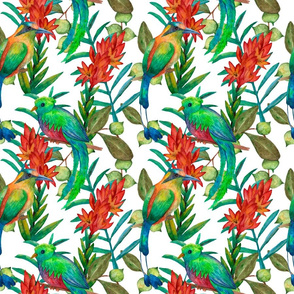 Tropical bright floral seamless pattern