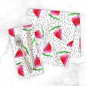 8" Pink Summer Watermelons on Dots // Large