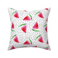 8" Pink Summer Watermelons on Dots // Large