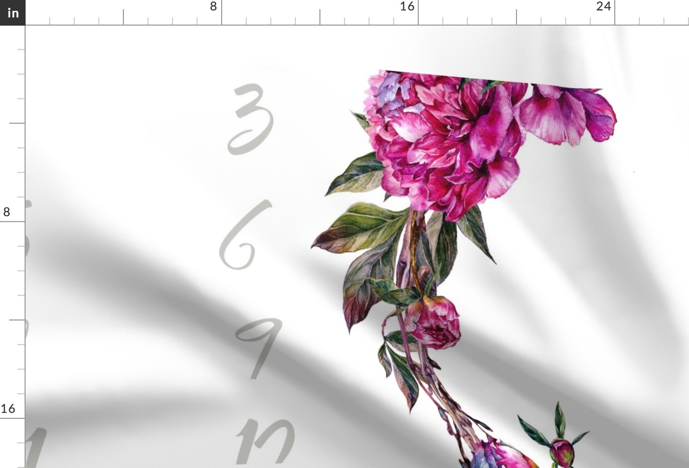54" x 36" // Peony Blooms Girl Milestone Blanket
