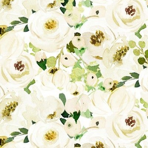 White Roses Watercolor