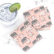 safari quilt pink elephants with florals animals nursery cute coordinate 