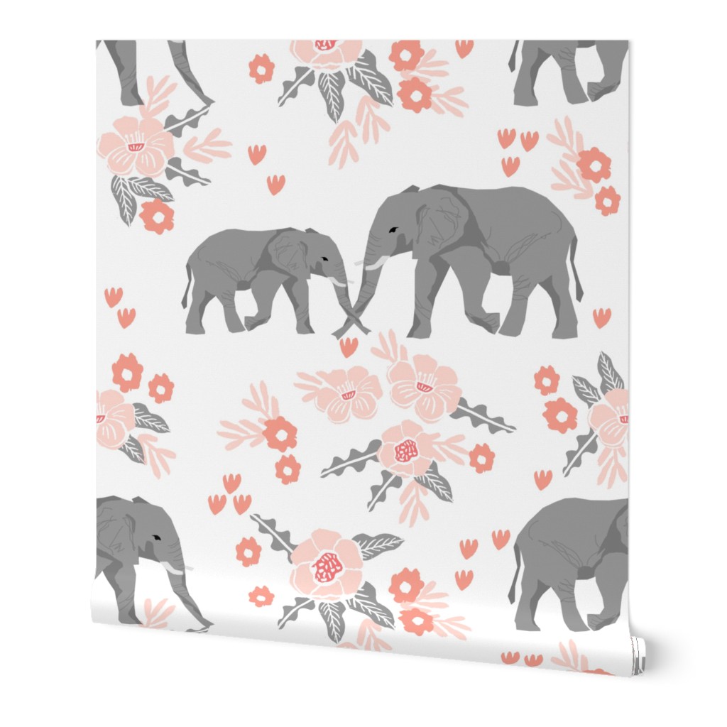 safari quilt elephants with florals animals nursery cute coordinate 