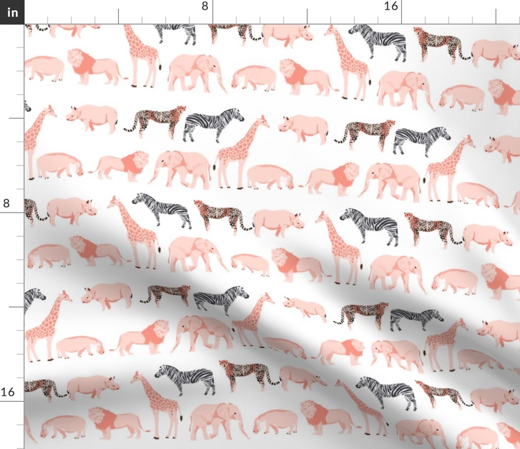 safari quilt pink lions rhino elephant animals nursery cute coordinate 