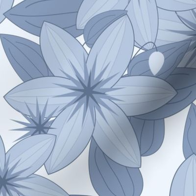 Clematis Scatter: Chambray Blues