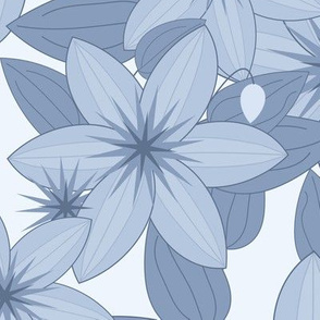 Clematis Scatter: Chambray Blues