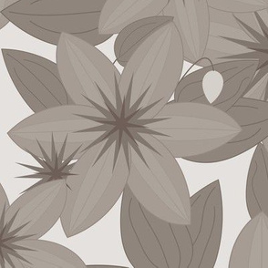 Clematis Scatter: Warm Gray