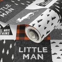 Little Man & You Will Move Mountains Quilt Top - orange