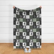 Little Man & You Will Move Mountains Quilt Top - sage (90)