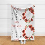 Poppy Floral Girl Milestone Blanket