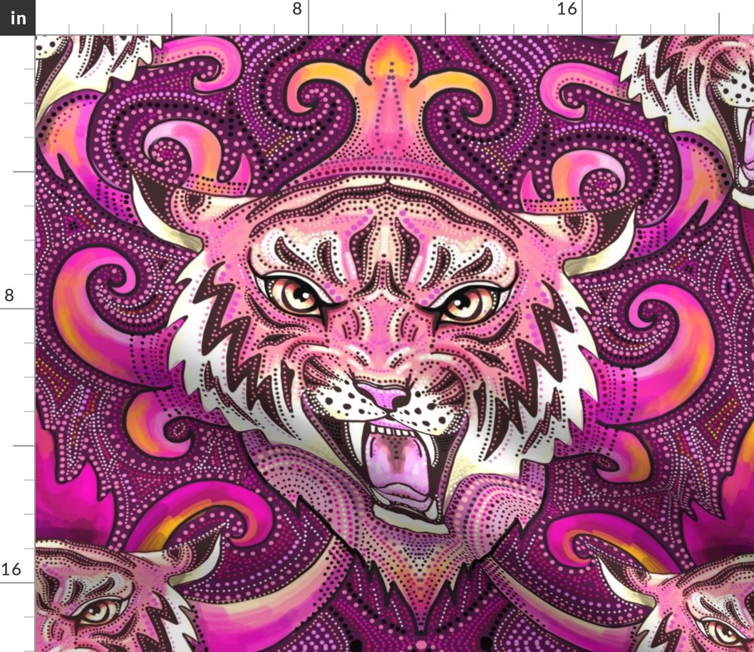 UPDATED SIZE DIFFERENT Pink tiger damask previous buyers please note scale may differ