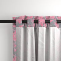 Love Blooms at Dawn  (#1) - Rosy Pink on Mystic Grey with Lolly Pink - Large Scale