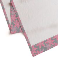 Love Blooms at Dawn  (#1) - Rosy Pink on Mystic Grey with Lolly Pink - Large Scale