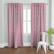 Love Blooms at Dawn  (#1) - Rosy Pink on Mystic Grey with Lolly Pink - Large Scale