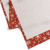 Snowflakes - Ivory, Cranberry