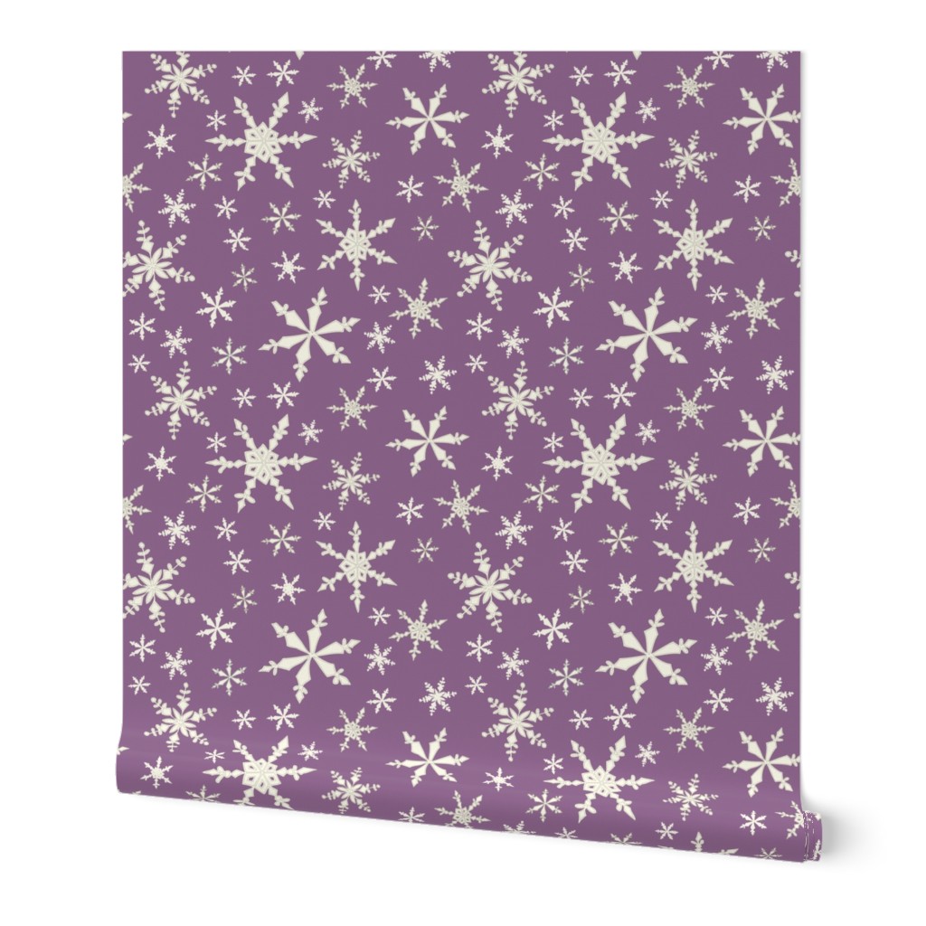 Snowflakes - Ivory, Grape