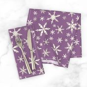 Snowflakes - Ivory, Grape