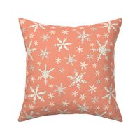 Snowflakes - Ivory, Grapefruit