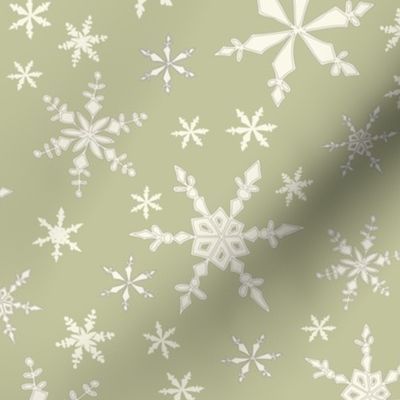 Snowflakes - Ivory, Honeydew