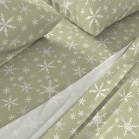 Snowflakes - Ivory, Honeydew