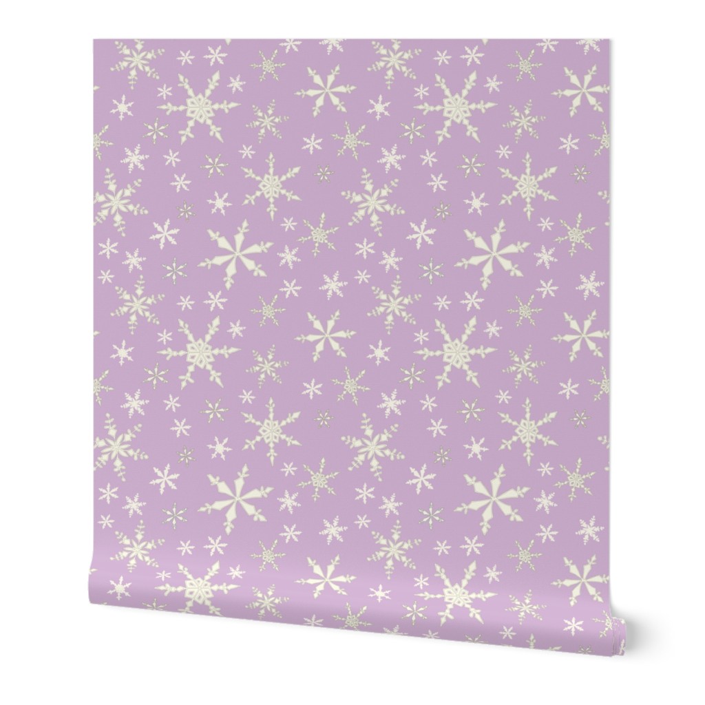 Snowflakes - Ivory, Lavendar