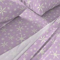 Snowflakes - Ivory, Lavendar