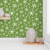 Snowflakes - Ivory, Lime