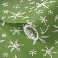 Snowflakes - Ivory, Lime