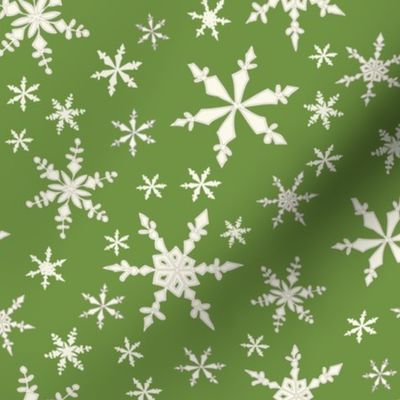 Snowflakes - Ivory, Lime