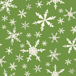 Snowflakes - Ivory, Lime