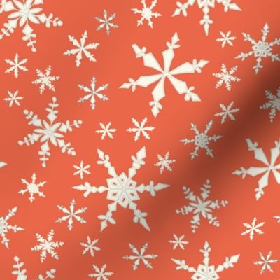 Snowflakes - Ivory, Persimmon