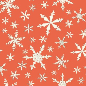 Snowflakes - Ivory, Persimmon