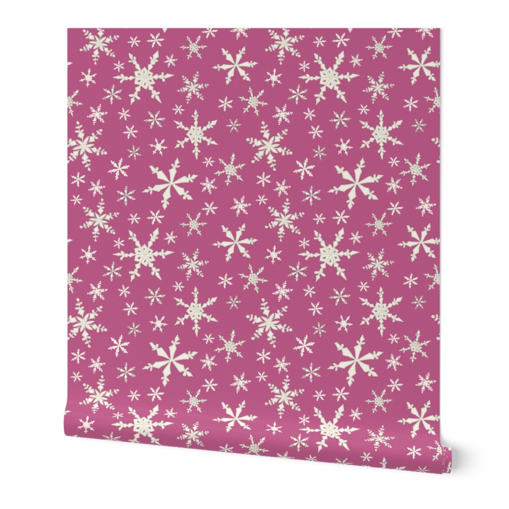 Snowflakes - Ivory, Plum