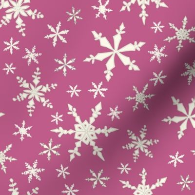 Snowflakes - Ivory, Plum