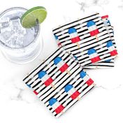 2" Patriotic Popsicles // Black and White Stripes