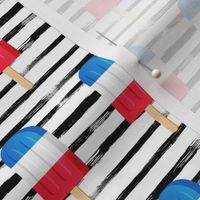 2" Patriotic Popsicles // Black and White Stripes