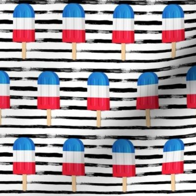 2" Patriotic Popsicles // Black and White Stripes