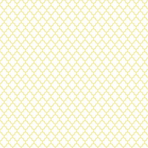 quatrefoil sunshine yellow on white - small