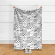 safari quilt cheater quilt animal nursery grey and white gender neutral wholecloth 