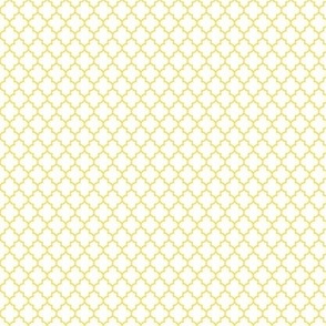 quatrefoil butter yellow on white - small