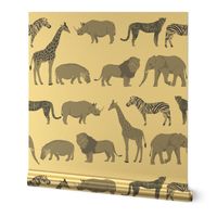 safari quilt coordinate animals rhino elephant giraffe grey and white