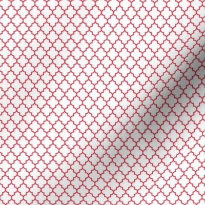 quatrefoil bold coral on white - small