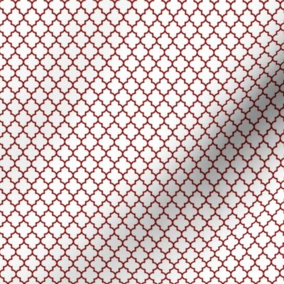 quatrefoil dark red on white - small