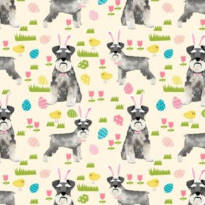 schnauzer easter spring easter eggs dog breed pet fabric yellow