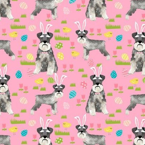 schnauzer easter spring easter eggs dog breed pet fabric pink