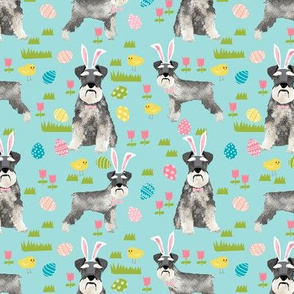 schnauzer easter spring easter eggs dog breed pet fabric mint